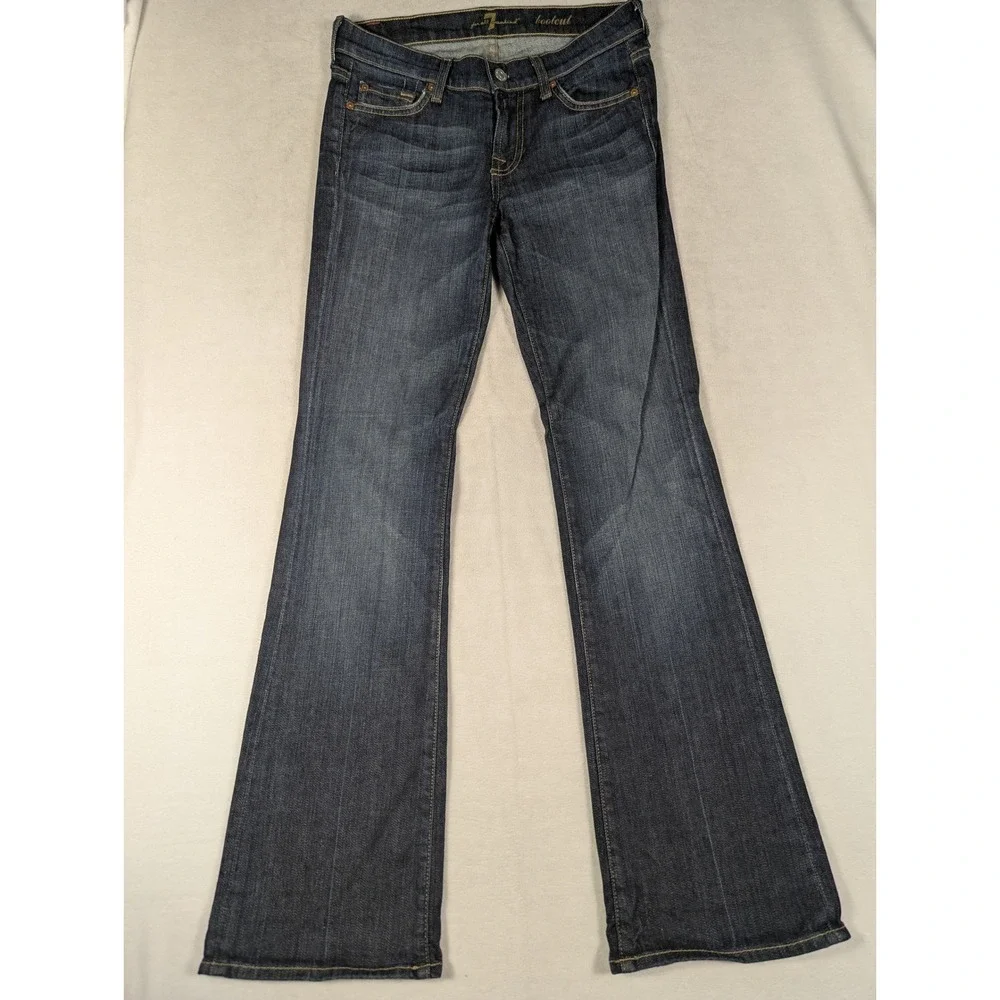 7 For All Mankind Original Bootcut Dark Blue Womens Jeans Size 26 - Picture 2 of 7